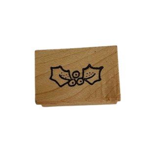 Wood Mounted Rubber Stamp Holiday Christmas Design